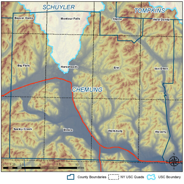 Chemung County Quad Map
