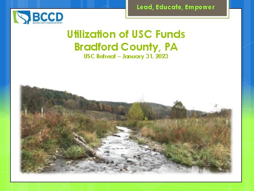 Bradford Conservation District - Utilization of USC Funds