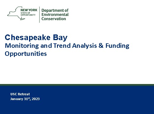 NYS DEC Chesapeake Monitoring and Trend Analysis 