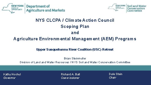 NYSDAM Climate Leadership Action Plan and Climate Resiliency Opportunities
