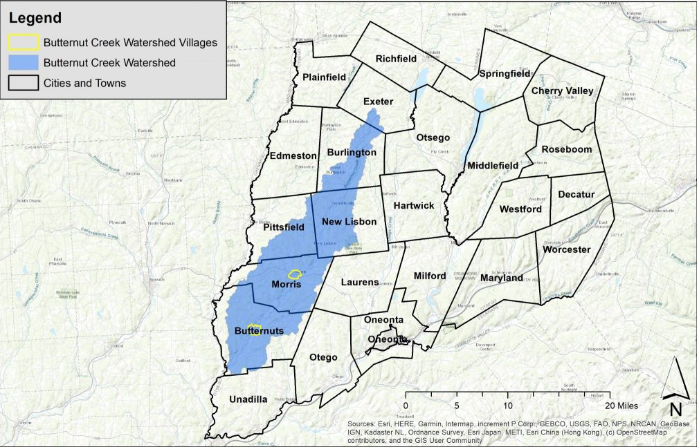 Butternut Creek Watershed Map