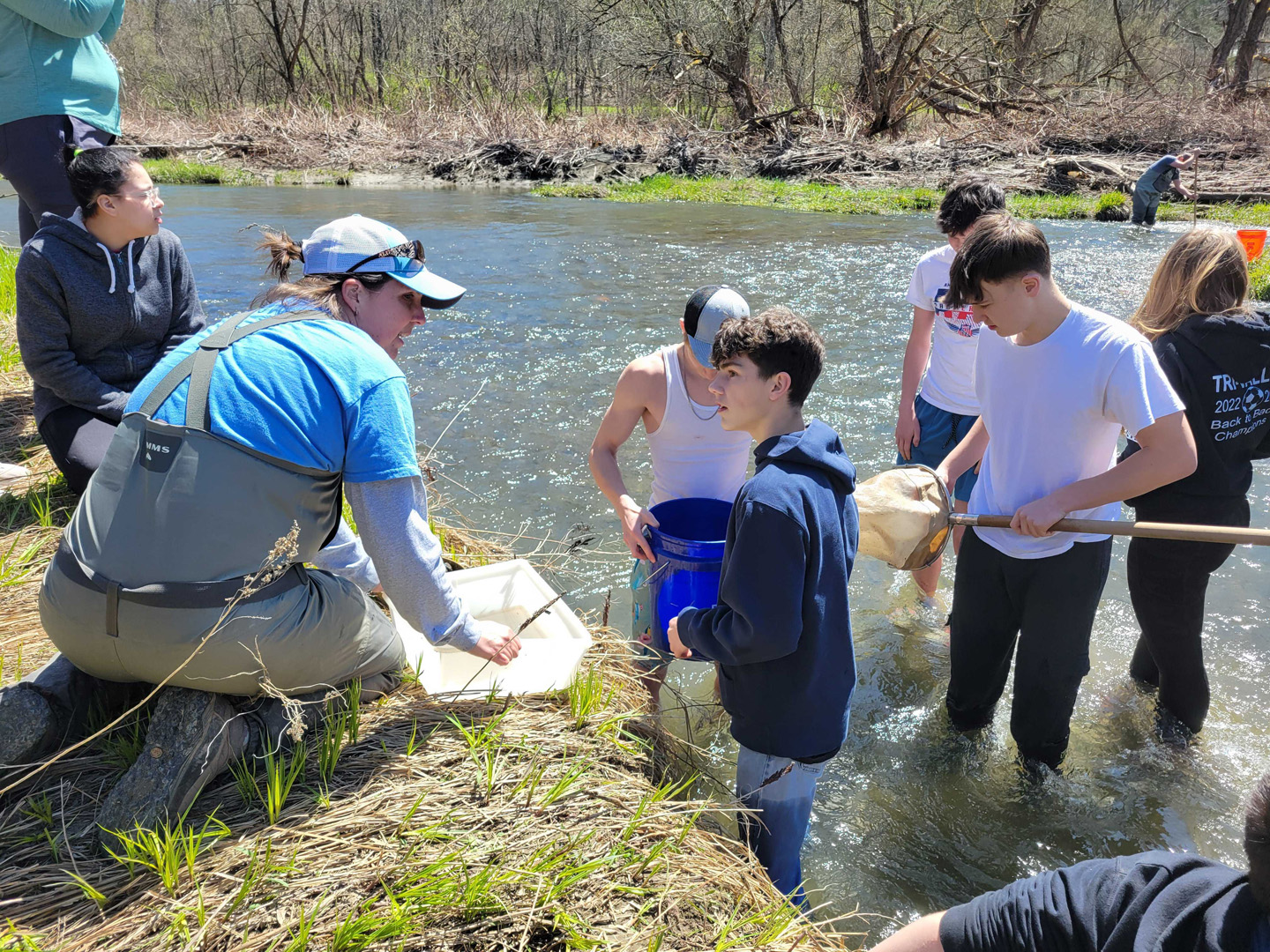 students collecting macros