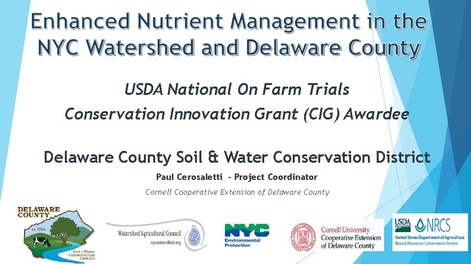 Implementing Enhanced Nutrient Management through Manure Injection, Precision Ag Technology and Custom Services in Delaware County